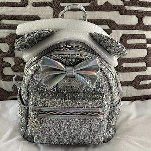 Loungefly X LASR Exclusive Disney Holographic Sequin Minnie Mini Backpack NWT